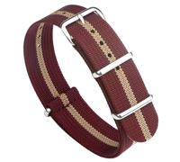 masar NATO Hybrid Nylon & Silicone Fabric Watch Strap - NATO Replacement Band G10 - Kit with Tool, Burgundy - Khaki Line, 24mm