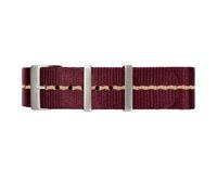 masar Premium NATO Watch Strap 22 mm Burgundy Red Khaki - G10 Nylon - Watch Band