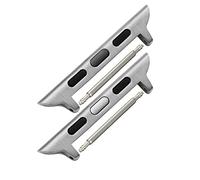 masar - Watch Strap Adapter Kit for Apple Watch 1,2,3,4,5,6,7,8,9,10, SE, Ultra1 and 2 - 38/40/41mm or 42/44/45/49mm - Bands from 14mm to 24mm - Beware of Sense, Silver, Watch 42/44/45/49mm Band 18mm
