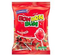 MASBon Bon Bum Strawberry Lollypops 24 Count Box of 15-Fd