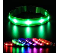 MASBRILL Luminous Dog Collar, Rechargeable and Waterproof, Adjustable LED Collars Lighting for Small Medium Large