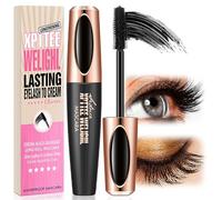 Mascara Black Waterproof, Lengthening Volumizing 4D Silk Fiber Falsies Mascaras, Natural Full and Soft No Smudge Long Lasting Mascaras for Women Makeup