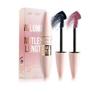 Mascara Colorful Volume and Length, 4D Silk Fiber Mascara, Lengthening and Thickening No Clumping Mascara, Long Thick Smudge- Proof Eyelashes (#1 Styling Base + #4 Purple, 2 Pcs)