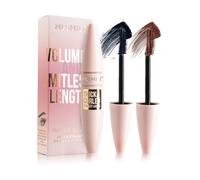 Mascara Colorful Volume and Length, 4D Silk Fiber Mascara, Lengthening and Thickening No Clumping Mascara, Long Thick Smudge- Proof Eyelashes (#1 Styling Base + #3 Brown, 2 Pcs)