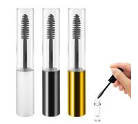 Mascara-Container-Eyelash-Refillable Empty Mascara Tube and Wand - 3PCS 10ml Clear Eyelash Cream Container Bottles for Castor Oil DIY, Black Silver and Gold