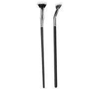 Mascara Fan Brush for Lashes 2PCS 6.8 Inch Folding Angle Lash Fan Brush Synthetic Fibre Smooth Application Eyelash Makeup Tool for Upper Lower Eye Lash Natural Lifted Effects
