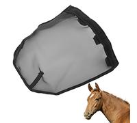 Máscara para moscas de caballo, cubierta para la nariz de caballo, máscara para moscas de malla transpirable, máscara para moscas de caballo, tamaño L, máscara negra cómoda para