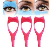 Mascara Shield Applicator Guard - 3-In-1 Eyelash Tool Set - Mascara Shield Applicator, Upper & Lower Lash Guard, Eyelash Comb - Professional Cosmetic Tool For Girls And Women (3Pcs Red)