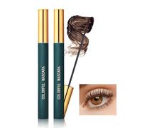 Mascara Waterproof with Ultra Fine Brush for Short Eyelashes, 2 Pieces Mascara Brown Eyelash Extensions and Volume, Durable Smudge-Proof, Fast Dry Mascara Long Eyelashes, Makeup for Women 02