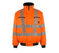 Mascot 05020-660-14 Innsbruck Safe Arctic Detachable Pile Lining Water Repellent Class 3 Pilot Jacket, Size 4XL, Hi-Vis Orange