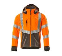 Mascot 15502-246-1418 Blackpool Safe Supreme Water Repellent Fleece on Inner Side Class 3 Softshell Jacket, Size 3XL, Hi-Vis Orange/Dark Anthracite