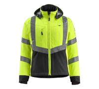 Mascot 15502-246-1709 Blackpool Safe Supreme Water Repellent Fleece on Inner Side Class 3 Softshell Jacket, Size 3XL, Hi-Vis Yellow/Black