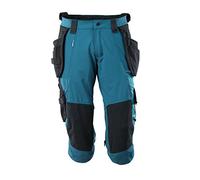 Mascot 17049-311-44-C50 Stretch Short Trousers with Pockets, Dark Petroleum, C50