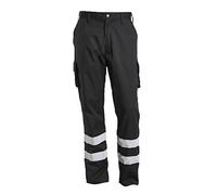 Mascot 17979-850-09 Macmichael Workwear Reflective Tape Lightweight Trouser with Thigh Pockets, Size 82C50, Black