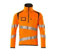 Mascot 19005-351-1418 Accelerate Safe Modern Fit Knitted Jumper with Short Zip, Two Tone, Hi-Vis Orange/Dark Anthracite, M Size