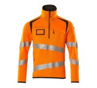 Mascot 19005-351-1418 Accelerate Safe Modern Fit Knitted Jumper with Short Zip, Two Tone, Hi-Vis Orange/Dark Charcoal, L Size