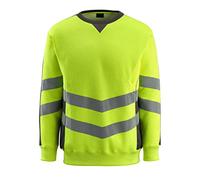 Mascot 50126-932-1718 Wigton Safe Supreme Modern Fit Class 3 Sweatshirt, Size 2XL, Hi-Vis Yellow/Dark Anthracite