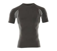 Mascot 50185-870-18 Pavia Crossover Moisture Wicking Anti Bacterial Anti-Static Lightweight Short Sleeved Functional Under Shirt, Size XS, Dark Anthracite