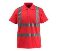 Mascot 50593-976-222 Bowen Safe Light Classic Fit Class 2 Polo Shirt, Size XL, Hi-Vis Red