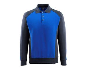 Mascot 50610-962-11010 Magdeburg Unique Modern Fit Polo Sweatshirt, Size S, Royal/Dark Navy