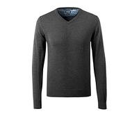 Mascot V-Neck Knitted Jumper with Merino Wool - Dark Anthracite/Light Grey-Fleck
