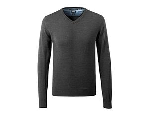 Mascot 50635-989-18088 Frontline V-Neck Merino Wool Knitted Jumper, Size 4XL, Dark Anthracite/Light Grey Flecked