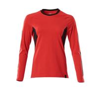 Mascot Workwear 18391 Womens Long-Sleeved Fit T-Shirt Traffic Red/Blac M
