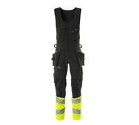 Mascot Accelerate Safe Bib & Brace Combi Suit (Black/hi-Vis Yellow) (36.5) (Leg Length - Short)