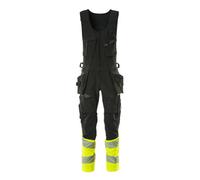 Mascot Accelerate Safe Bib & Brace Combi Suit - Black/hi-Vis Yellow (38.5) (Leg Length - Long)
