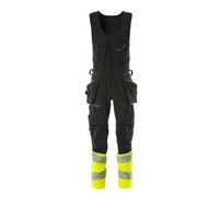 Mascot Accelerate Safe Bib & Brace Combi Suit (Black/hi-Vis Yellow) (40.5) (Leg Length - Short)