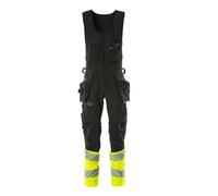 Mascot Accelerate Safe Bib & Brace Combi Suit (Black/hi-Vis Yellow) (42.5) (Leg Length - Short)