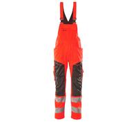 Mascot Accelerate Safe Bib & Brace With Kneepad Pockets - Hi-Vis Red/dark Anthracite (38.5) (Leg Length - Regular)