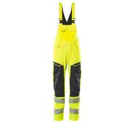 Mascot Accelerate Safe Bib & Brace With Kneepad Pockets - Hi-Vis Yellow/black (42.5) (Leg Length - Short)