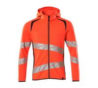 Mascot Accelerate Safe Hoodie With Zipper (Hi-Vis Red/dark Navy) (Medium)