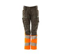 Mascot Accelerate Safe Ladies Diamond Fit Trousers With Kneepad Pockets (Grey/hi-Vis Orange) (45.5) (Leg Length - Short)