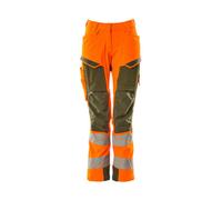 Mascot Accelerate Safe Ladies Diamond Fit Trousers With Kneepad Pockets - Hi-Vis Orange/green (37) (Leg Length - Regular)