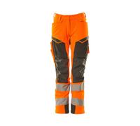 Mascot Accelerate Safe Ladies Diamond Fit Trousers With Kneepad Pockets - Hi-Vis Orange/grey (41) (Leg Length - Short)