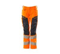 Mascot Accelerate Safe Ladies Diamond Fit Trousers With Kneepad Pockets (Hi-Vis Orange/navy) (45.5) (Leg Length - Short)