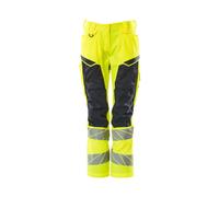 Mascot Accelerate Safe Ladies Diamond Fit Trousers With Kneepad Pockets (Hi-Vis Yellow/navy) (29) (Leg Length - Short)