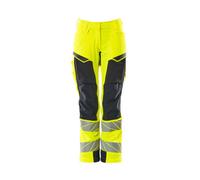 Mascot Accelerate Safe Ladies Diamond Fit Trousers With Kneepad Pockets - Hi-Vis Yellow/navy (43.5) (Leg Length - Short)
