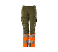 Mascot Accelerate Safe Ladies Diamond Fit Trousers With Kneepad Pockets - Moss Green/orange (50.5) (Leg Length - Short)