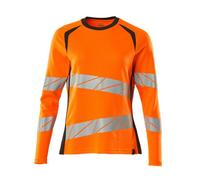Mascot Accelerate Safe Ladies Fit Long-Sleeved T-Shirt (Hi-Vis Orange/dark Anthracite) (Medium)