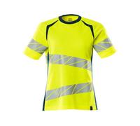 Mascot 19092-771 Women's Accelerate Safe T-Shirt - Hi-vis Yellow/Dark Petroleum