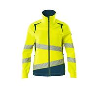 Mascot Accelerate Safe Ladies Fit Ultimate Stretch Work Jacket (Hi-Vis Yellow/dark Petroleum) (Small)