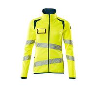 Mascot Accelerate Safe Ladies Microfleece Jacket With Zipper (Hi-Vis Yellow/dark Petroleum) (X Small)