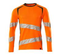 Mascot Accelerate Safe Modern Fit Long-Sleeved T-Shirt (Hi-Vis Orange/moss Green) (Large)