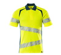 Mascot 19083-771 Accelerate Safe Polo Shirt - Hi-vis Yellow/Dark Petroleum - 2XL