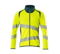 Mascot Accelerate Safe Modern Fit Zippered Sweatshirt (Hi-Vis Yellow/dark Petroleum) (Small)