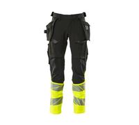 Mascot 19131-711 Accelerate Safe Trousers with Holster Pockets - Black/Hi-Vis Ye