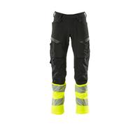 Mascot Accelerate Safe Trousers With Kneepad Pockets (Black/hi-Vis Yellow) (52.5) (Leg Length - Regular)